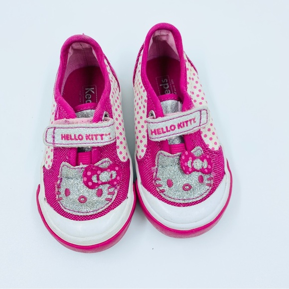 Keds Shoes Keds Hello Kitty Glitter Velcro Sneaker 55 Toddler Euc Poshmark